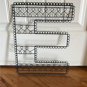 Black Metal Wire Wall Letter 'E' - Decorative Home Wall Decor